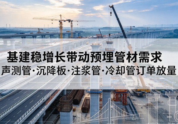 永德基建稳增长带动预埋监测管材需求，声测管、沉降板、注浆管订单持续放量